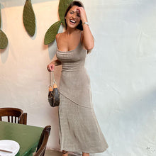 Load image into Gallery viewer, 2022 Summer Sexy Backless Cutout Midi Dress Club Party Outfits for Women Sleeveless Elegant Straps V Neck Beach Dresses Vestidos