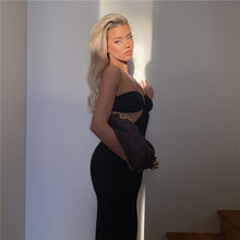 Load image into Gallery viewer, 2022 Summer Spaghetti Strap Halter Sexy Backless Midi Dress Elegant Bandage Sleeveless Club Party Dresses Bodycon