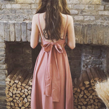 Load image into Gallery viewer, 2022 Summer Temperament Small Black Skirt Beach Seaside Holiday Bareback Thin High Waist Suspender Long Dress