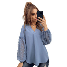 Load image into Gallery viewer, 2022 Summer Women Splicing Long Sleeve Shirts Blouses Leisure Holiday Style Blusas Mujer De Moda Verano Elegantes