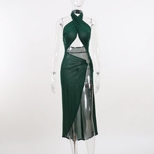 Load image into Gallery viewer, 2022 Summer Women&#39;s Clothes Spaghetti Strap Halter Sexy Backless Split Maxi Dress Elegant Sleeveless Club Party Dresses Beach