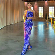 Load image into Gallery viewer, 2022 Summer Women&#39;s Clothes Spaghetti Strap Print Halter Sexy Backless Maxi Dress Elegant Sleeveless Club Party Dresses Beach
