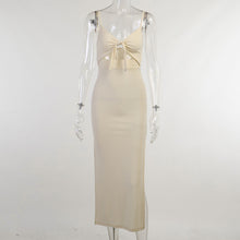 Load image into Gallery viewer, 2022 Summer Women&#39;s European And American Sexy V-neck Ins Style Long Skirt Bandage Hollowed Out Split Suspender Dress