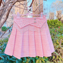 Load image into Gallery viewer, 2022 Sweet Kawaii Pink Mini Skirts Women High Waist Schoolgirl Lolita Pleated Skirt Fresh Beading Pearl Short Jupe Cute Spring