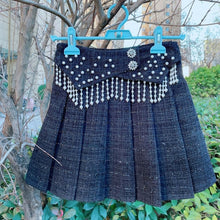 Load image into Gallery viewer, 2022 Sweet Kawaii Pink Mini Skirts Women High Waist Schoolgirl Lolita Pleated Skirt Fresh Beading Pearl Short Jupe Cute Spring