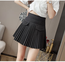 Load image into Gallery viewer, 2022 White Pleated Skirts Sexy Casual Slim College Women High Waist Mini Metal Letter D A-Line Clubwear Korean Fashion Style