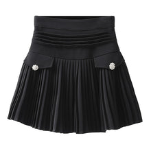 Load image into Gallery viewer, 2022 White Pleated Skirts Sexy Casual Slim College Women High Waist Mini Metal Letter D A-Line Clubwear Korean Fashion Style