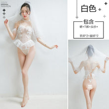 Load image into Gallery viewer, 2022 Women Erotic Lingerie Sexy Mesh See-through Role Play Bride Temptation Pajama Set Cute Princess Skirt Adult Thin Sleepwear