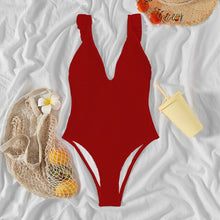 Load image into Gallery viewer, 2022 Women One Piece Swimsuit Rib Female Swimwear Sexy Sold Monokini Ruffle Bathing Suit Beachwear Swimming Suits WomenSwimsuit