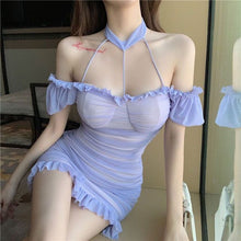 Load image into Gallery viewer, 2022 summer sexy mesh strapless package hip MINI dress hot girl Nightclub sexy bodycon dresses