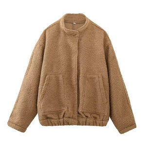 2023 New Women&#39;s Casual Loose Collar jackets outerwear new Women&#39;s coat fashion Women&#39;s bomber jacket y2k spring new plush coat