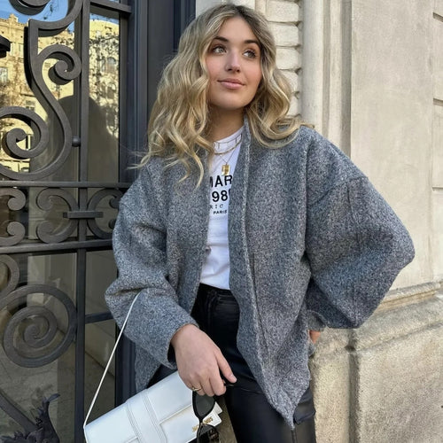 2023 New Women's Casual Loose Collar jackets outerwear new Women's coat fashion Women's bomber jacket y2k spring new plush coat