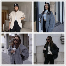 Load image into Gallery viewer, 2023 New Women&#39;s Casual Loose Collar jackets outerwear new Women&#39;s coat fashion Women&#39;s bomber jacket y2k spring new plush coat