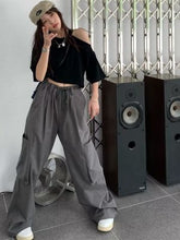 Load image into Gallery viewer, 2023 New Women’s Streetwear Cargo Pants y2k Spring Solid Color Women&#39;s pants Wide Leg Trouser Female Casual Joggers Sweatpants