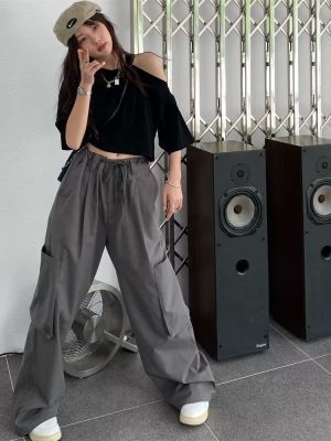 2023 New Women’s Streetwear Cargo Pants y2k Spring Solid Color Women's pants Wide Leg Trouser Female Casual Joggers Sweatpants