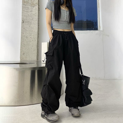 2023 New Women’s Streetwear Cargo Pants y2k Spring Solid Color Women's pants Wide Leg Trouser Female Casual Joggers Sweatpants