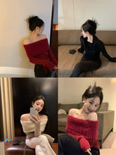 Load image into Gallery viewer, 2023 Winter for Women Korean Style Retro Warm Soft Cashmere Mink Sweater Long-sleeved Slim Knit Pullover Tops