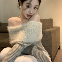 Load image into Gallery viewer, 2023 Winter for Women Korean Style Retro Warm Soft Cashmere Mink Sweater Long-sleeved Slim Knit Pullover Tops