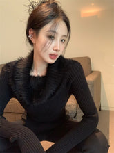 Load image into Gallery viewer, 2023 Winter for Women Korean Style Retro Warm Soft Cashmere Mink Sweater Long-sleeved Slim Knit Pullover Tops