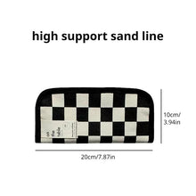 Load image into Gallery viewer, 20cm Ins Black and White Checkerboard Grid Large Capacity High Value Storage Pencil Bag Stationery Box
