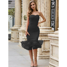 Load image into Gallery viewer, 2021 New Style Women&#39;s Clothes Silk High Stretch Low-Cut Backless Lace Fluffy Hem Mid-Length Bandage Dress