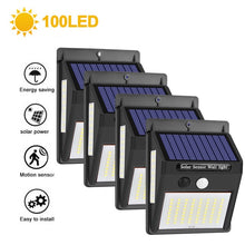 Load image into Gallery viewer, 222 LED Solar Light Outdoor  4 Modes Motion Sensor PIR Wall Light Waterproof Solar Lamp Solar Powered Sunlight Garden Decoration
