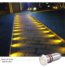 Load image into Gallery viewer, 22mm Mini LED Patio Lamp Light DC12V forGarden Building Hall Hotell Villa Deck Footstep Recessed into Ground/Wall stainless 304