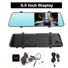 Load image into Gallery viewer, 24H Car DVR Dash Camera Rear View Dual Lens 1080P 4.5in Full HD Cycle Recording Dash Cam Video Recorder Mirror Dashcam Black Box