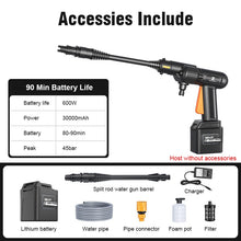 Load image into Gallery viewer, 25V 30000mah Cordless High Pressure Car Washer Rechargeable Car Cleaner Wash Gun Adjustable Nozzle Auto Spray Washing Machine