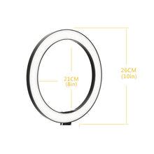 Load image into Gallery viewer, 26cm/10inch LED Selfie Ring Light Dimmable LED Ring Lamp Photo Video Camera Phone Light ringlight For Live YouTube Fill Light