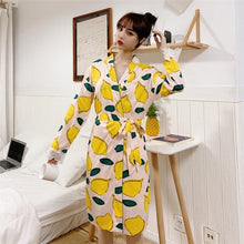 Load image into Gallery viewer, 2PCS Sexy Lingerie Nightgowns Robes Sets for Women Summer Casual Plaid Bathrobes Sleepwear Nightdress Night Dress Two Piece Set