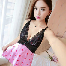 Load image into Gallery viewer, 2PCS Sexy Lingerie Robe Sets Nightgown for Women Hot Summer Silk Satin Lace Home Dress Bathrobe Sleepwear Nightdress Night Dress