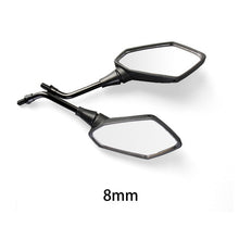 Load image into Gallery viewer, 2Pcs/Pair Motorcycle Rearview Mirror Scooter E-Bike Rear View Mirrors Back Side Convex Mirror 8mm 10mm Carbon Fiber