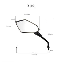 Load image into Gallery viewer, 2Pcs/Pair Motorcycle Rearview Mirror Scooter E-Bike Rear View Mirrors Back Side Convex Mirror 8mm 10mm Carbon Fiber