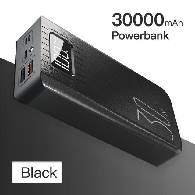 2USB LED Power Bank 30000mAh Portable Charging Poverbank Pack Charge External Battery Powerbank For iPhone Xiaomi Samsung Huawei