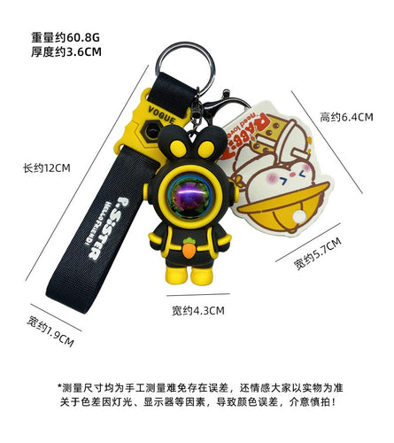 Cute Rabbit Keychain for Women – Cartoon Creative Space Bunny Car Pendant Key Ring Handbag Backpack Charms Girl Gift