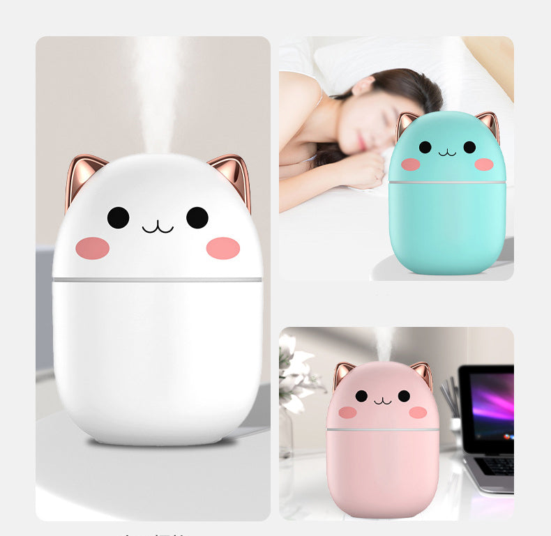 200ml Air Humidifier Cute Kawaiil Aroma Diffuser With Night Light Cool Mist For Bedroom Home Car Plants Purifier Humificador