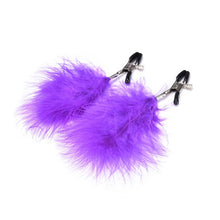 Load image into Gallery viewer, 2pc Steel Breast Clip Shaking Stimulate Sexy Papilla Clip Female Breast Clips Feather Breast Nipple Clamps Exotic Accessories