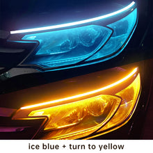 Load image into Gallery viewer, 2pcs LED DRL Car Daytime Running Light Flexible Waterproof Strip Auto Headlights White Turn Signal Yellow Brake Flow Lights 12V