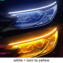 Load image into Gallery viewer, 2pcs LED DRL Car Daytime Running Light Flexible Waterproof Strip Auto Headlights White Turn Signal Yellow Brake Flow Lights 12V