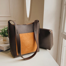 Load image into Gallery viewer, 2piece/set Fashion Designer Pu Leather Women&#39;s Handbags Good Casual Ladies Tote Female Black Bucket Women Shoulder Crossbody Bag