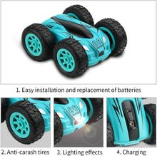 Load image into Gallery viewer, 3.7 inch RC Car 2.4G 4CH Double-sided bounce Drift Stunt Car Rock Crawler Roll Car 360 Degree Flip Remote Control Cars Kids Toys