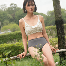 Load image into Gallery viewer, 3 D Lace Floral Bikini Women Solid Swimwear High Waist Swimsuit Push Up Biquini Korea Bikinis Ruffle Bathing Suit Pad Beachwear