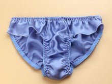 Load image into Gallery viewer, 3 PACK 100% Pure Silk Women&#39;s Ruffled Underwear Lingerie Briefs Panties L-2XL MS016