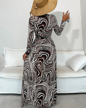 Load image into Gallery viewer, 3 Pack Fluid Pattern Lace Up Bikini Tropical Swimsuit and Kimono for Women Sexy  Three Pieces Swimwear 2023 Beach Bathing Suit