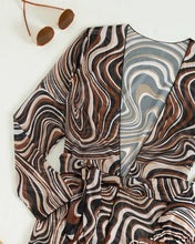 Load image into Gallery viewer, 3 Pack Fluid Pattern Lace Up Bikini Tropical Swimsuit and Kimono for Women Sexy  Three Pieces Swimwear 2023 Beach Bathing Suit