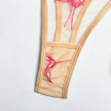 Load image into Gallery viewer, 3 Piece Set Women Sexy Floral Embroidery Underwear Perspective Patchwork Erotic Costumes Garter Sensual Lingerie Exotic Bra Sets