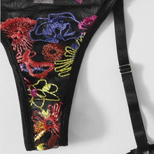 Load image into Gallery viewer, 3 Pieces Set Sensual Lingerie Women&#39;s Underwear Transparent Sexy Lingerie Bra Graters Embroidery Sexy Exotic Bra and Brief Sets