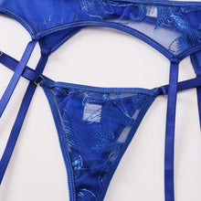 Load image into Gallery viewer, 3 Pieces Set Women Sexy Lingerie Embroidery Underwear Transparent Bra Adjustable Straps Temptation Erotic Sensual Underwear Set