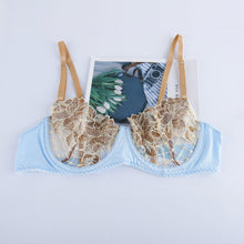 Load image into Gallery viewer, 3 Pieces Set Women Sexy Lingerie Set Garter Belts Floral Embroidery Underwire Bras Sex Panties Temptation Erotic Underwear Set